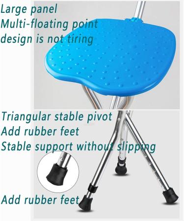 Walking Stick with Seat Folding Can Withstand 300 pounds of Travel Crutches with LED Lights Adjustable Height Suitable for The Elderly and Young People HGCHH Smooth Sailing - Buy Online on GoSupps.com