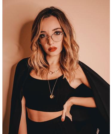 Cyxus Cat Eye & Round Vintage Blue Light Filter Glasses for Women - UV400 Anti-Harmful Protection - 2 Piece Set in Black & Black Gold - Buy Online on GoSupps.com
