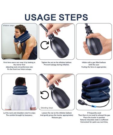 Baifulai Adjustable Neck Extension & Cervical Traction Device - Flocked PVC Neck Support Pillow for Stress Relief - Buy Online on GoSupps.com