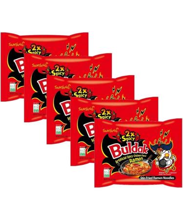 CNMART Samyang Double Spicy 2x Spicy Hot Chicken Flavour Ramen Noodles 140g (Pack of 5) - Buy Online on GoSupps.com