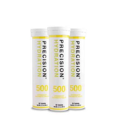 Precision Hydration Electrolyte Drink Multi -Strength EfferVescent Tablets for Electrolyte (3 Tubes 500mg/L - Yellow Tube) Pack of 3 500mg/L - Yellow Packet
