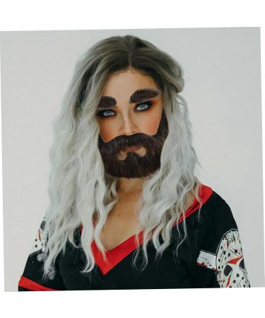 TOVINANNA 4 Sets Beard Dress up Brown Beard Pirate Beard Fake Eyebrow Fake Beard Beards for Costumes Plush 20.00X13.00X0.50CMx4pcs Multix4pcs - Buy Online on GoSupps.com