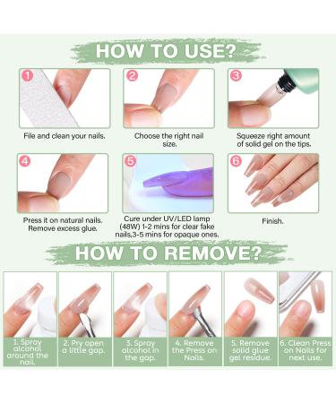 NICEDECO Soft Gel Nail Tips Glue Gel Solid Nail Glue Gel 30ml Lamp Curing Needed Solid Soak Off Glue Super Strong Nail Glue Gel For Acrylic Nails Extension Fake Nails Press On Nails - Buy Online on GoSupps.com