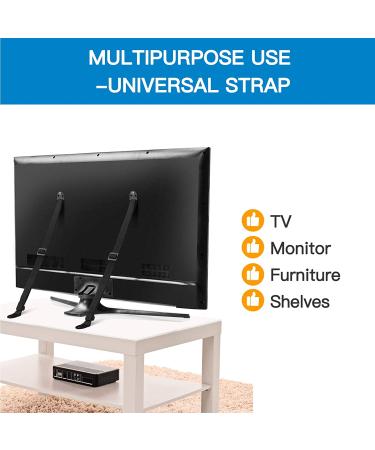 PERLESMITH Heavy Duty TV Anti-Tip Straps for Child Safety - Dual Screen and Furniture Safety Straps - Adjustable, Earthquake Resistant - Metal Plate Design (PSAS1) - Buy Online on GoSupps.com