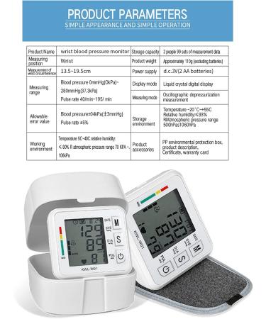 High-Precision Wrist Blood Pressure Monitor with Large LCD Display | Automatic & Easy-to-Use for Seniors | International Shipping Available - Buy Online on GoSupps.com