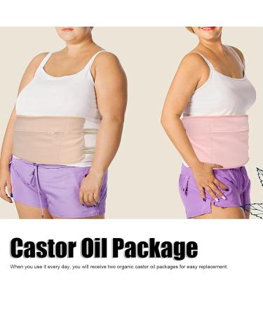 Reusable Organic Castor Oil Packs - 2 Piece Set for Sleep | Soft & Anti-Oil Run | Pink & Khaki - Buy Online on GoSupps.com