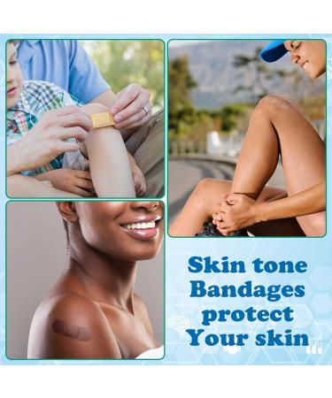 300 Pcs Skin Tone Fabric Bandages - Adhesive Variety Pack for Kids and Adults - Protect Cuts, Scrapes, Scratches - Inclusive 3 Colors, 2 Sizes - Buy Online on GoSupps.com