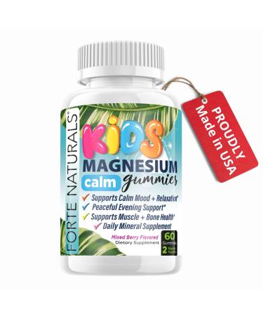 Kids Magnesium Calm Gummies for Sleep, for Bedtime, 60 Count Supplements Made in The USA Kids Gummies 100mg 1 Count (Pack of 60)