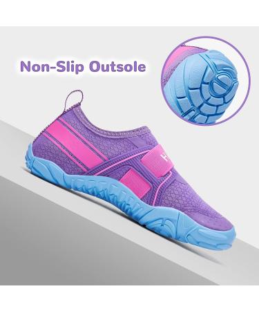 HIITAVE Kids Water Shoes - Quick Drying Aqua Sneakers for Sports - Purple/Light Blue - Big Kid Sizes - Buy Online on GoSupps.com