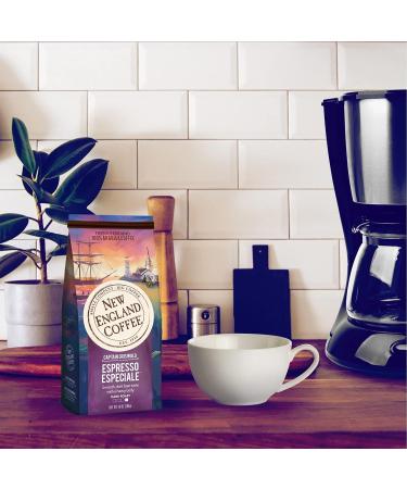 New England Coffee Espresso Especiale Caf moulu lisse et cors torr fi fonc Sac de 300 ml (lot de 6) Espresso sp cial 10 g (Lot de 6) - Buy Online on GoSupps.com