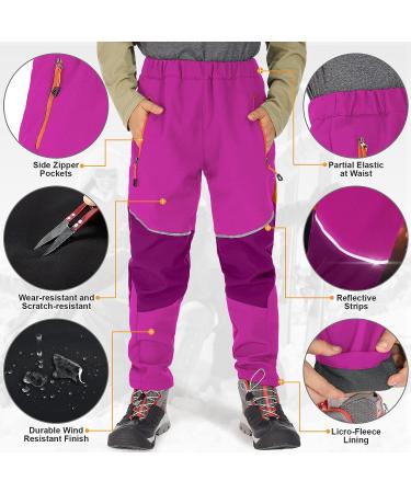 Toomett Kids Snow Waterproof Hiking Pants - Fleece-Lined Insulated Winter Pants | Rose-3XL (18 Years) - Buy Online on GoSupps.com