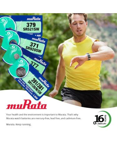 Murata 392/384 SR41 Silver Oxide Watch Batteries - 20 Pack | 1.55V Button Cell for International Shipping - Buy Online on GoSupps.com