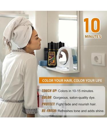 3 In 1 Instant Black Hair Dye Kit - 100% Gray Coverage Quick 15-Minute Color Natural Plant Extracts & Conditioner - 500ml - Buy Online on GoSupps.com