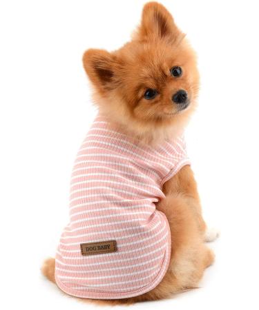 Buy Paidful Summer Striped T-Shirt for Small Dogs - 100% Cotton Sleeveless Chihuahua & Yorkshire Pink XL - Perfect for Young Girls - Buy Online on GoSupps.com