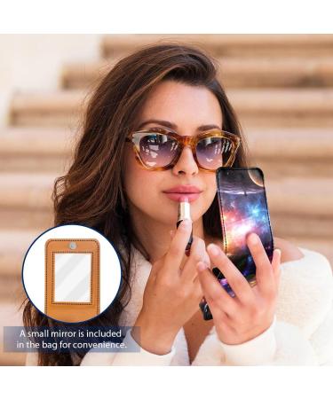 Buy Stylish Leather Lipstick Case with Mirror | Mini Lip Gloss Organizer - Abstract Galaxy Pattern - Buy Online on GoSupps.com