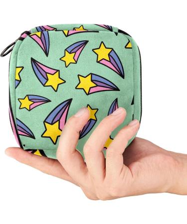 Rainbow Star Menstrual Pad Bag with Zipper | Stylish Tampon & Ladies Napkin Storage for Women & Girls - Buy Online on GoSupps.com