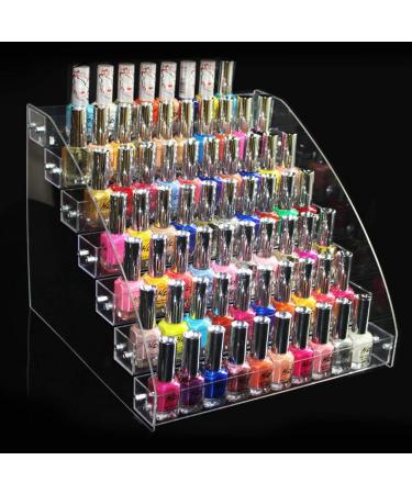 Dioche 7 Tiers Nail Polish Organizer Nail Polish Stand Transparent for Makeup Display (7 Tiers)
