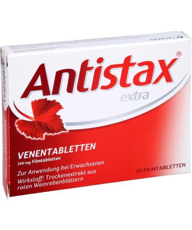 ANTISTAX Extra Vein Tablets - 30 Film-Coated Tablets for Improved Circulation | Fast Shipping Worldwide - Buy Online on GoSupps.com