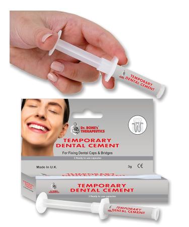 Dr. Bone's Therapeutics Dental Repair Kit Temporary Dental Glue Cement Capsules for Dislodged Crowns and Bridges Temporary Repair 1 Pack of 3 Capsules of Temporary Dental Cement Made in the UK - Buy Online on GoSupps.com