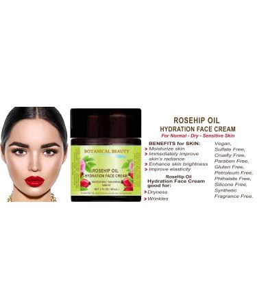 Botanical Beauty ROSEHIP OIL HYDRATION FACE CREAM. For Normal - Dry - Sensitive Skin. Moisturized and nourished 4 Fl. oz. - 120 ml. - Buy Online on GoSupps.com