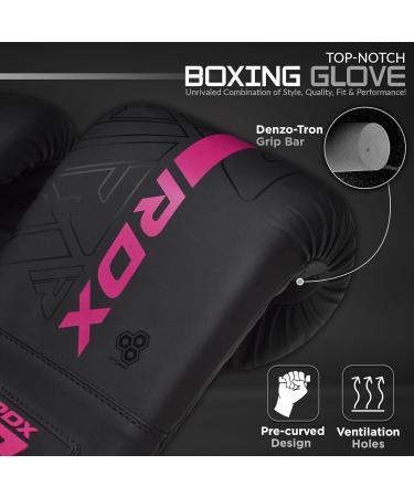 RDX Pink Boxing Gloves for Kickboxing & Muay Thai - Maya Hide Leather Punching Bag Gloves for MMA Sparring & Fitness - Buy Online on GoSupps.com