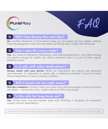 PurePlay Sleep Aid for Adults Melatonin 3mg Complex with Magnesium and Ashwagandha Non-Habit Forming Sleep Supplement 60 Capsules 30 Days Supply 60 Count (Pack of 1) - Buy Online on GoSupps.com