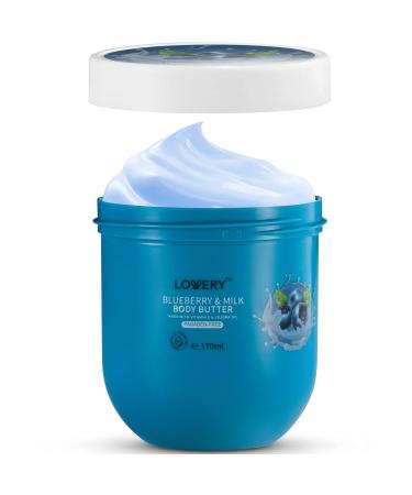 LOVERY Blueberry Milk Whipped Body Butter 2-Pack | Ultra-Hydrating Shea Butter Cream with Jojoba Oil & Vitamin E | Natural Moisturizer for All Skin Types | 12 Ounces - Buy Online on GoSupps.com