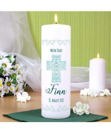 Striefchen Personalized Candle for Baptism Communion & Confirmation - Custom Name & Date for Boys - Buy Online on GoSupps.com