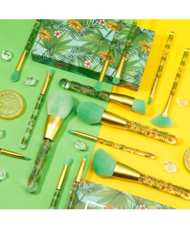 Docolor 14Pcs Tropical Makeup Brush Set - Premium Synthetic Kabuki Brushes for Foundation, Contouring, and Eyeshadow - Perfect Gift Idea - Buy Online on GoSupps.com