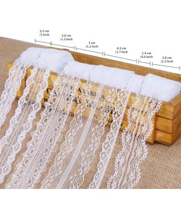 18 Rolls of 3.28 Yards White Lace Ribbon Trim for Crafting, Sewing, Gift Wrap, Wedding Decoration - LEOBRO Floral Lace Fabric - Buy Online on GoSupps.com