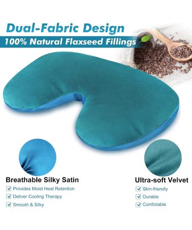 Atsuwell Microwave Heating Pad - Moist Heat Eye Compress for Migraines, Headache, Stress Relief - Cold Sinus Mask for Sinus Pressure - Green - Buy Online on GoSupps.com