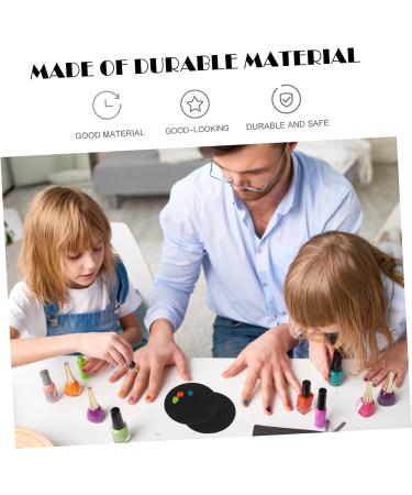 10pcs Nail Polish Palette Tray - Silicone Makeup Tool for Nail Art Black 9.5x9.5 cm - Perfect for Manicure & Painting - Buy Online on GoSupps.com