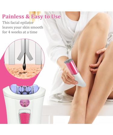 Facial Epilator Facial Epilator for Women Painless Smooth Glide Epilator Hair Removal Device for Women Painless Lady Shavers Epilator for Face Bikini Leg Arms Lips Chin Peach Fuzz - Buy Online on GoSupps.com