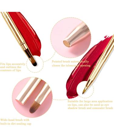 2 PCS Retractable Lip Makeup Brush Portable Dual End Lipstick Brush Eye Make Up Brushes Concealer Brushes Eye Shadow Brush Lip Brush tool Lip Contours Makeup Tool - Buy Online on GoSupps.com