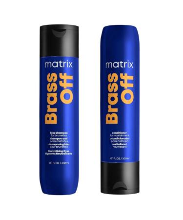 Matrix Lot de shampoing et apr s-shampoing d jaunissant Brass Off Total Results 300 ml - neutralise les reflets jaunes et mets en valeur les cheveux blonds