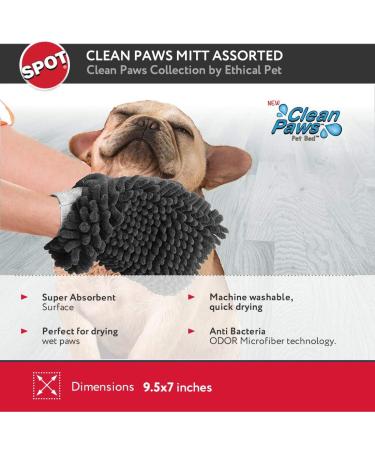 Clean Paws Chenille Microfiber Dog Towel Mit - 9.5x7 Inches - Super Absorbent & Durable | Ethical Pets - Buy Online on GoSupps.com