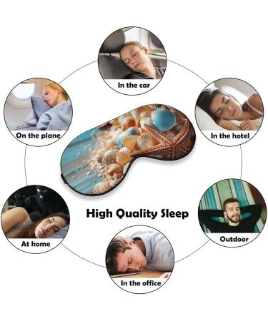 Soft Comfortable Sleep Mask with Adjustable Strap - Sea Shells & Starfish Eye Cover for Work & Travel | Ideal Eye Shade for Men & Women - Buy Online on GoSupps.com