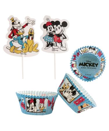 Dekora - Mickey & Friends Cupcake Decoration Kit with Decorative Paper Toppers - 24 Units