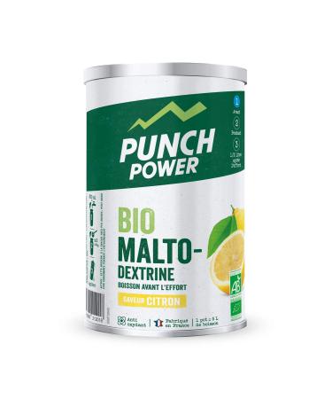 PUNCH POWER - BioMaltoDextrin - Lemon - 500 g Jar - Biomaltodextrin - Pre-workout drink - Carbohydrate Recharge - Antioxidant - Organic - Gluten Free - French Brand