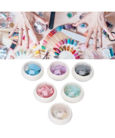 6 Boxes Irregular Seashell Slices Nail Art Glitter Sequins Seashell Nail Glitter Sequins 3D Nail Art Crushed Sea Shell 3D Laser Nail Flakes Irregular Iride