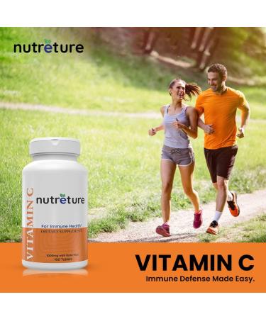 NUTRETURE Vitamin C 1000mg 100 Tablets | Immune Health & Antioxidant Support for Men and Women - Buy Online on GoSupps.com