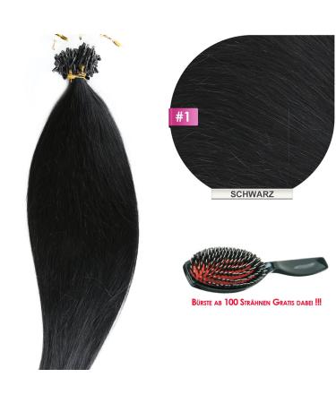 Microring Human Hair Extensions - 100% Remy - #1 Black - 25 Strands (50cm) - Buy Online on GoSupps.com
