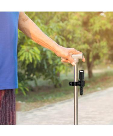 2 Pcs Dismountable Walking Stick Holders | Bicycle Light Holder for Wheelchair & Mobility Scooter - Black - Buy Online on GoSupps.com