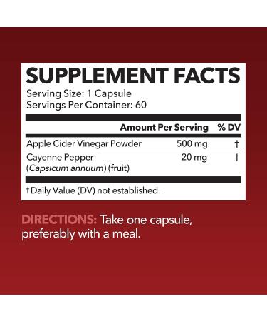HAVASU NUTRITION Apple Cider Vinegar Capsules with Cayenne Pepper - 60 Count for Bloating Relief - Buy Online on GoSupps.com