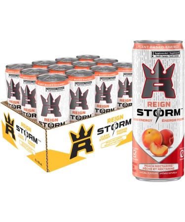 Reign Storm Peach Nectarine 355mL Cans Pack of 12 Peach Nectarine 355mL (Pack of 12)