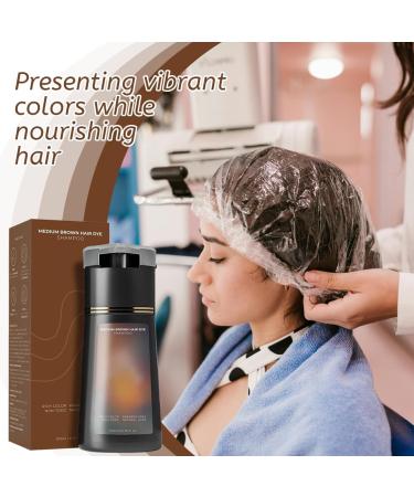 NHPY Medium Brown Hair Dye Shampoo for Gray HairInstant Hair Color Shampoo for Men and WomenBotanical Formulation No Hair Damage No Bleach Medium Brown - Buy Online on GoSupps.com
