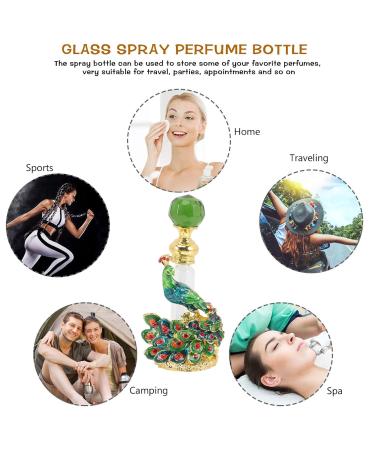 Beaupretty Vintage Peacock Perfume Bottle - Elegant Green Crystal Essential Oil & Fragrance Decor - Buy Online on GoSupps.com