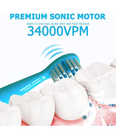 Dinosaur Electric Toothbrush for Kids | Sonic Toothbrush with Timer & Reminder | Rechargeable | Ages 3-12 | 5 Modes | Blue | Includes 4 Brush Heads & Wall-Mounted Holder - Buy Online on GoSupps.com