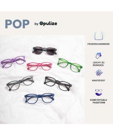 Opulize Pop 4 Pack Reading Glasses with Sun Readers - Retro Round Smooth Matt Grey for Men & Women - +2.50 Diopters - Buy Online on GoSupps.com