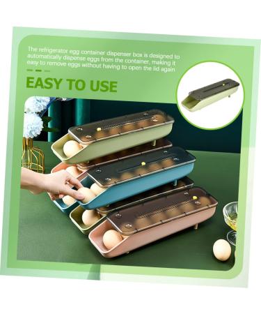 Healvian 2pcs Egg Storage Box Egg Drawer for Refrigerator Egg Tray Egg Cartons Automatic Drawer Box Green 33x9.2cm - Buy Online on GoSupps.com